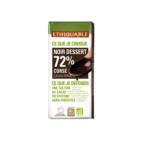 Chocolat dessert corsé 72% (Ethiquable) 200g